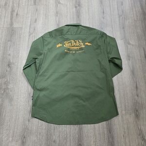 Von Dutch Forest Green Button Up Shirt Mens Size Large